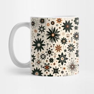 Black and Beige Floral Mug